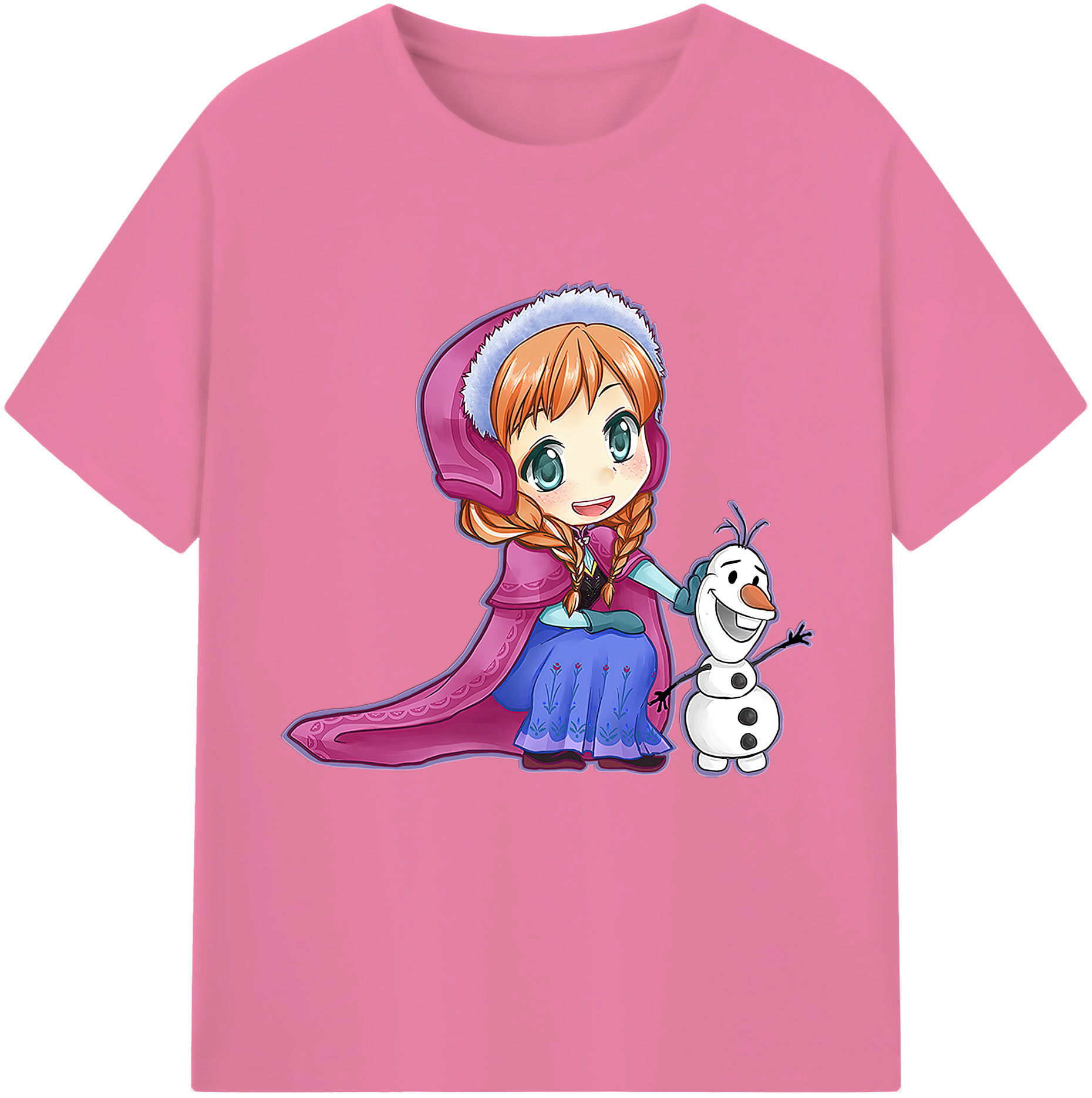 （画像用） アナと雪の女王 アンナ エルサ Frozen Anna Elsa 綿100％半袖Tシャツ（フロントプリント）